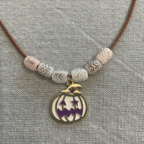 Pumpkin Halloween Necklace Earrings Set - Picture 3 of 3